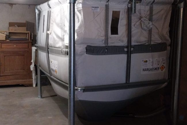 silo de remplissage chaudière hargassner à granulés ax-les-thermes